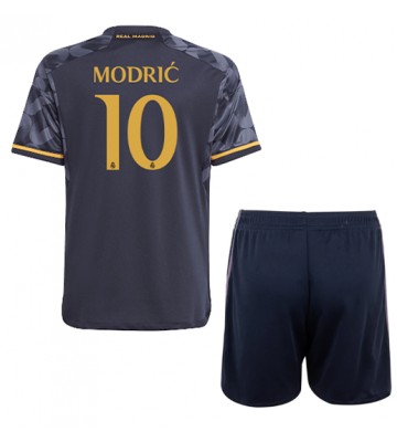 Real Madrid Luka Modric #10 Borta Kläder Barn 2023-24 Kortärmad (+ Korta byxor)